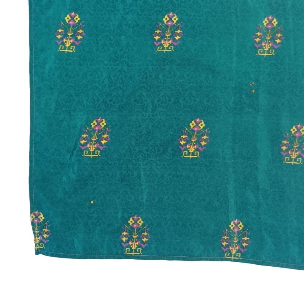 Darn Good Yarn Vibrant Teal Purple Square Rhinestone Bandana Scarf Made In India - Picture 5 of 12
